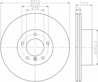 HELLA PAGID 8dd355115381 -  Тормозной диск
